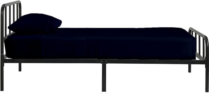 NON Sticky cotton 4 PC Cot Sheet Set - 33x75, 100% Egyptian Cotton, Fitted Sheet - Deep Pocket (8 Inch), Flat Sheet, 2 Pillowcases - Navy Blue Solid