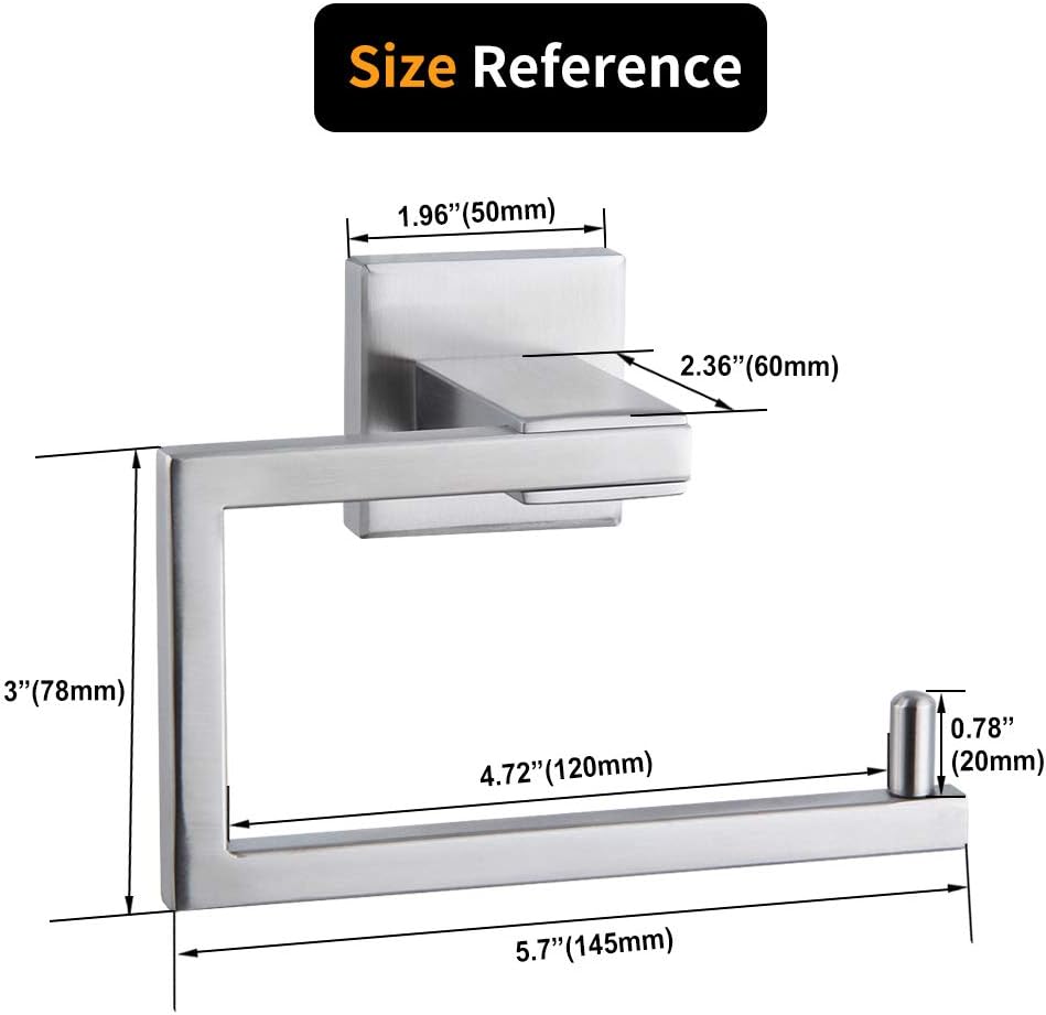 Bathroom Toilet Paper Holder SUS304 Stainless Steel Kitchen Washroom Tissue Roll Dispenser Wall Mounted Rustfree 5-inch TP Holder Polished Finish
