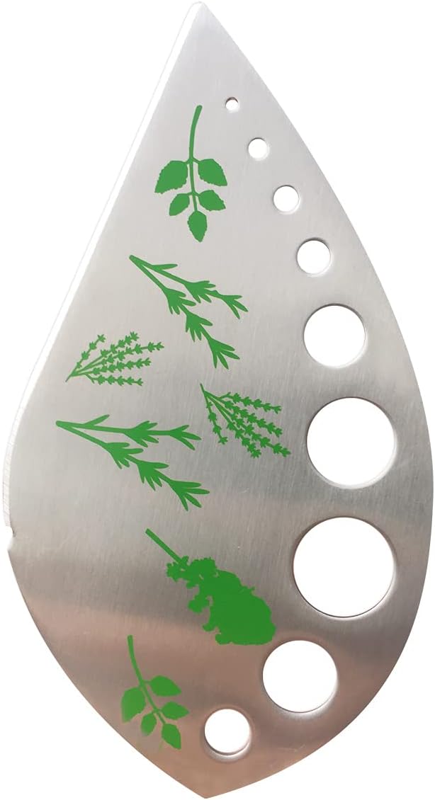 Herb Stripper Stainless Steel Kitchen Herb Leaf Stripping Tool Kitchen Gadgets for Kale, Chard, Collard Greens, Thyme, Basil, Cilantro Tool (9 holes)