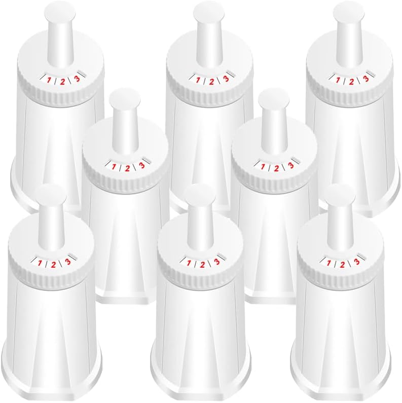 Filter - Replacement Water Filter Compatible with Breville Sage Claro Swiss For Oracle, Barista & Bambino - Compare to Part #BES008WHT0NUC1.Pack of 8ļ¼First use without adding coffee powder ļ¼