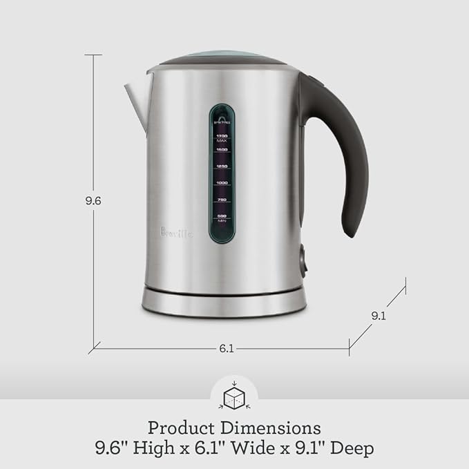 Breville BKE700BSS Soft Top Pure Hot Water Kettle, 7 Cup, Brushed Stainless Steel