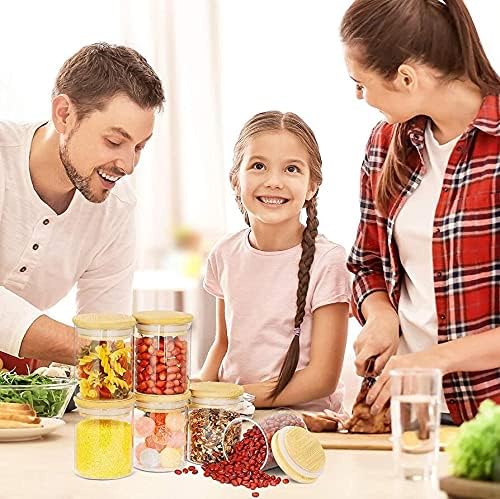 Airtight Glass Storage Canister with Lids, 32oz Food Storage Container Kitchen Pantry Storage Jar Set of 6 Kitchen Glass Canisters For Coffee, Flour, Sugar, Candy, Cookie, Snacks