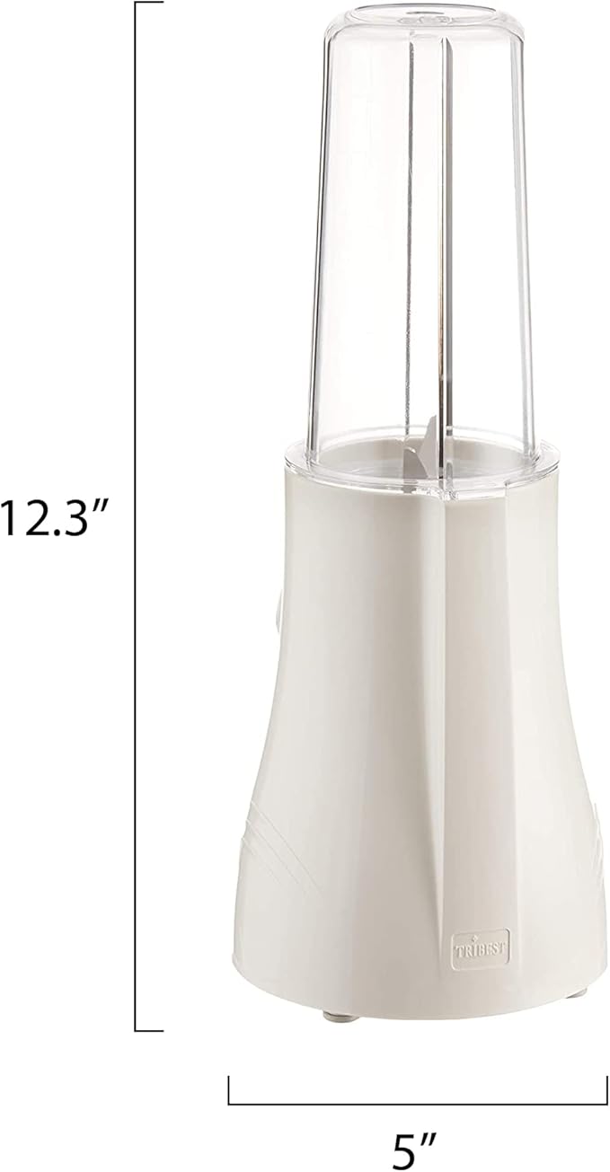 Tribest PB-250XL-A Kitchen Grinder & Personal Blender for Shakes and Smoothies with BPA-Free Portable Blender Cups, White