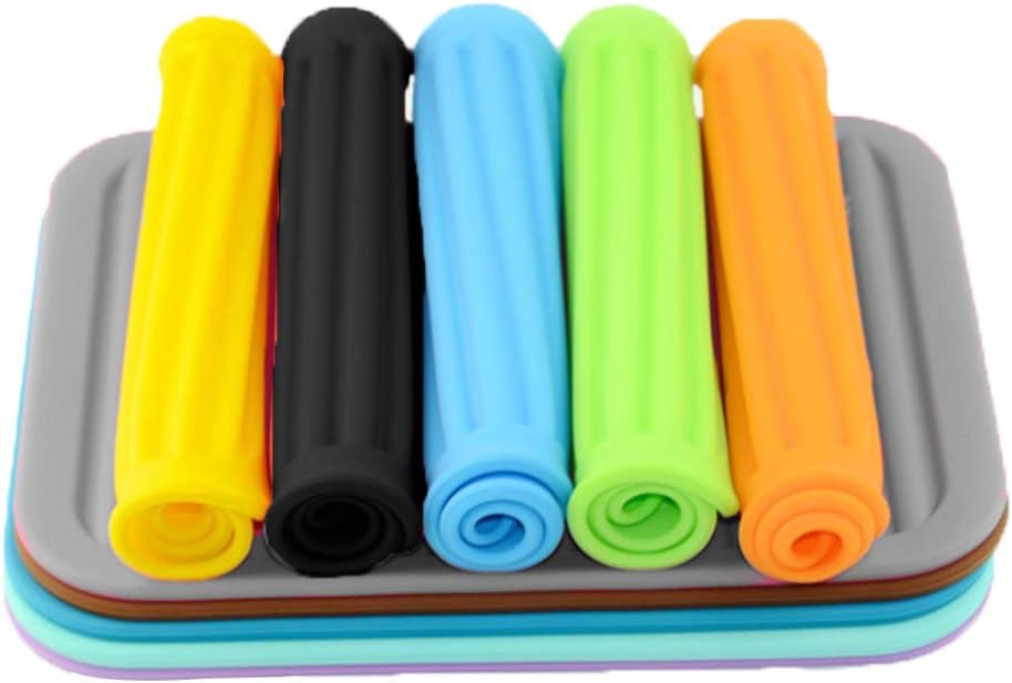 Large Silicone Trivet Mats 2 Pack, Heat Resistant Pot Holder, 9x12 Non-Slip Flexible Durable Pot Coaster for Kitchen Table, Dining Table, Hot Pans, Microwave (Wavy Gray)