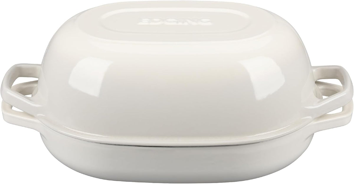 Enameled Cast Iron Dutch Oven Pot with Lid, Oval Dutch Oven for Bread Baking, Bread Oven for Homemade Sourdough Bread Baking, 7qt, White