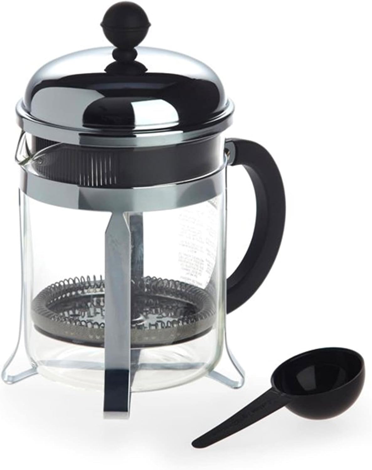 Bodum 17oz Chambord French Press Coffee Maker, High-Heat Borosilicate Glass, Polished Stainless Steel – Made in Portugal