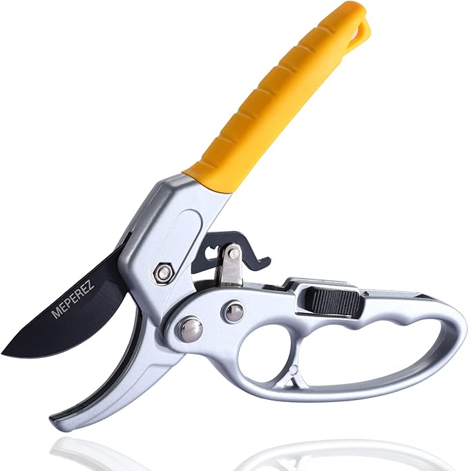 Ultra Sharp Germany Steel Pruning Shears - Cuts 3X Easier, Ergonomic Design - Weak Hand Arthritis Snips, Effortlessly 1-Inch Cut Capacity Heavy Duty Garden Scissors, Sharp Garden Clippers