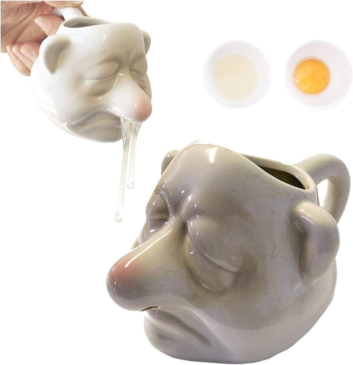 Egg Yolk Separator, Egg separator For Raw Eggs, Red Nose Ceramic Funny Egg Yolk White Separator, for Household Bakery Baking Liquid Separation Kitchen Separator Divider Egg Tools