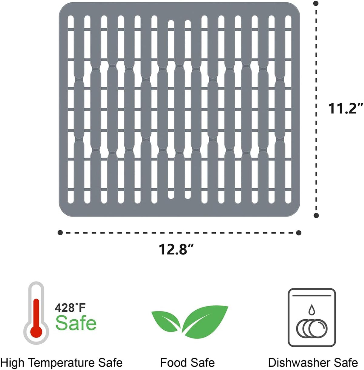 GSlife in Sink Dish Drying Rack - Stainless Steel Capacity Expandable Dish Drainer with Sink Protector, 10.8–17.9" L x 12.8" W, Silver