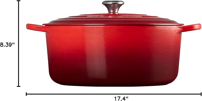 Le Creuset Enameled Cast Iron Signature Round Dutch Oven, 13.25 qt., Cerise