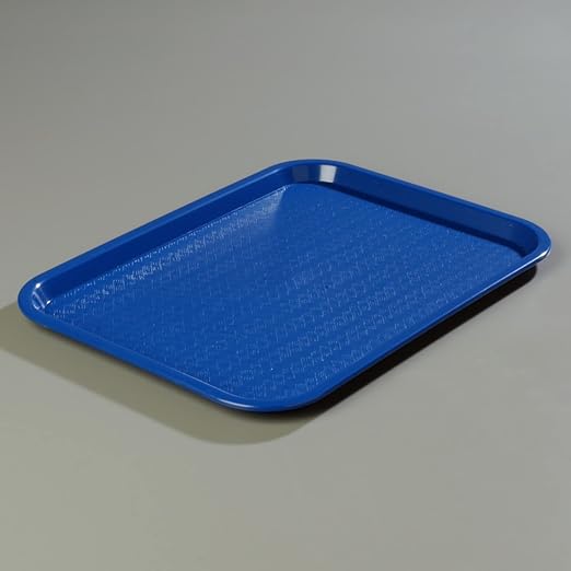 Carlisle FoodService Products CT121614 Café Standard Cafeteria / Fast Food Tray, 12" x 16", Blue