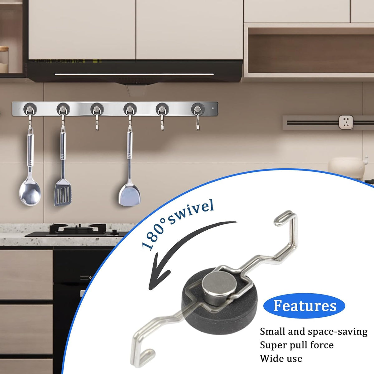Magnetic Hooks for Grill & Refrigerator,Heavy Duty Magnet Cruise Ship Hook – Strong Magnet for Hanging Grill Tools, Kitchen Utensils, Towels, Outdoor Camping BBQ Accessories (Sliver,12 Pack)
