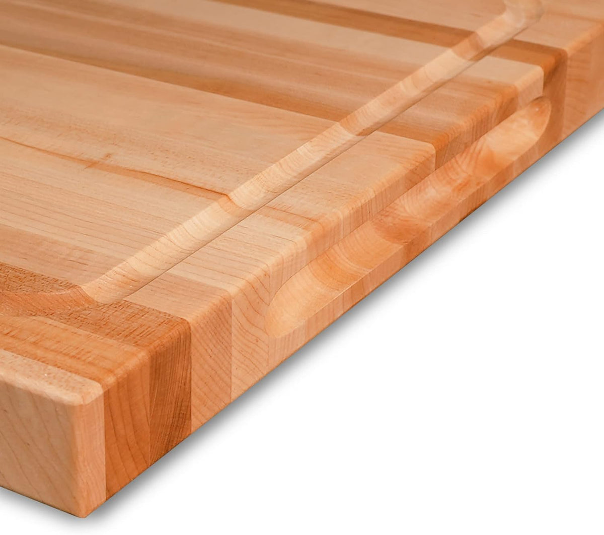 CONSDAN Wood Cutting Board for Kitchen, USA Grown Hardwood, 16 x 12, Hard Maple with Invisible Inner Handle, Prefinished with Food-Grade Oil, Suitable for Kitchen Edge Grain, 1-1/2" Thick