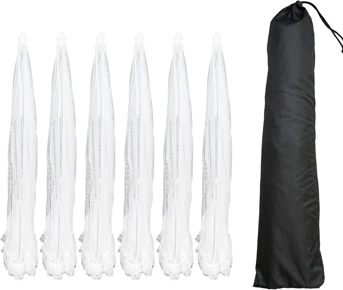 Simply Genius Pop-Up Mesh Food Covers for Outdoors - 6 Pack Extra Large 39" x 24", White, Collapsible & Reusable - Buffet Food Covers & Bug-Net Tent for Picnic, Party & Camping