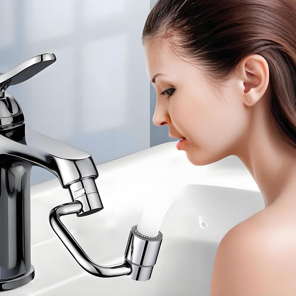 1440° Rotatable Faucet Aerator Extension, 2025 New 2 Modes Universal Sink Faucet for Splash Reduction, 1080° Rotating Multifunctional Faucet Extender for Bathroom Sink Kitchen (1)