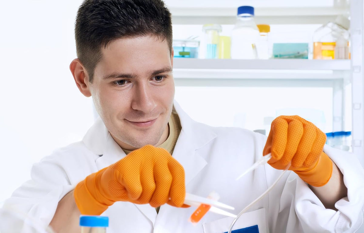 Inspire HEAVY DUTY ORIGINAL Stretch Nitrile Black Gloves Disposable Latex Free | Food, Mechanic, 6mil Black or 8 Mil Orange