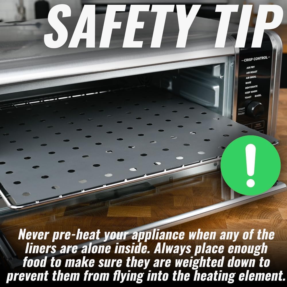INFRAOVENS Reusable Mats Compatible with Ninja Foodi SP101 SP201 SP301 SP351, Toaster Oven Liners, Accessories for Countertop Convection Oven, Air Fryer Oven with Heat Resistant Non-Stick Liner