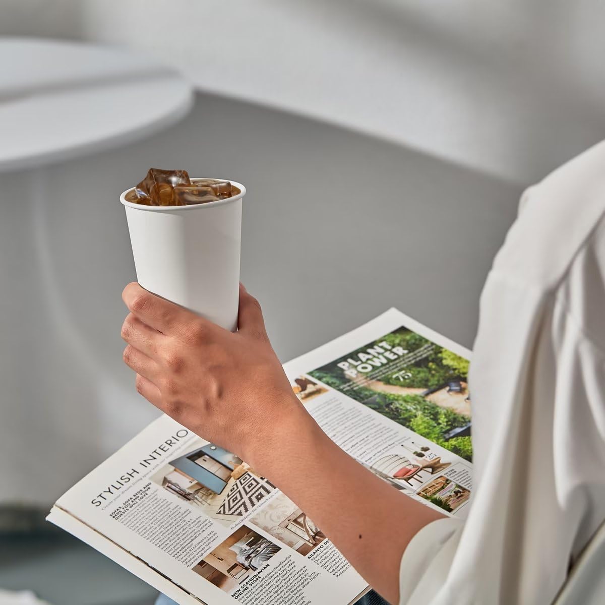 JOLLY PARTY 210 Pack 16 oz Disposable Paper Coffee Cup, Hot/Cold Beverage Drinking Cups for Water, White Paper Hot Coffee Cups
