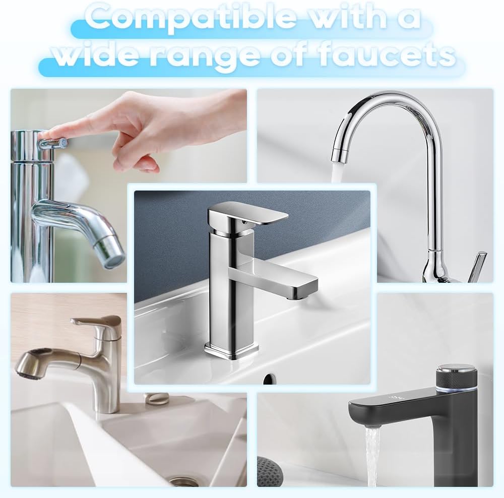 1080 Swivel Faucet Extender - M22 to FM G1/2, FM20, M24, M22 Converters for Sink & Filter Extension, Aerator