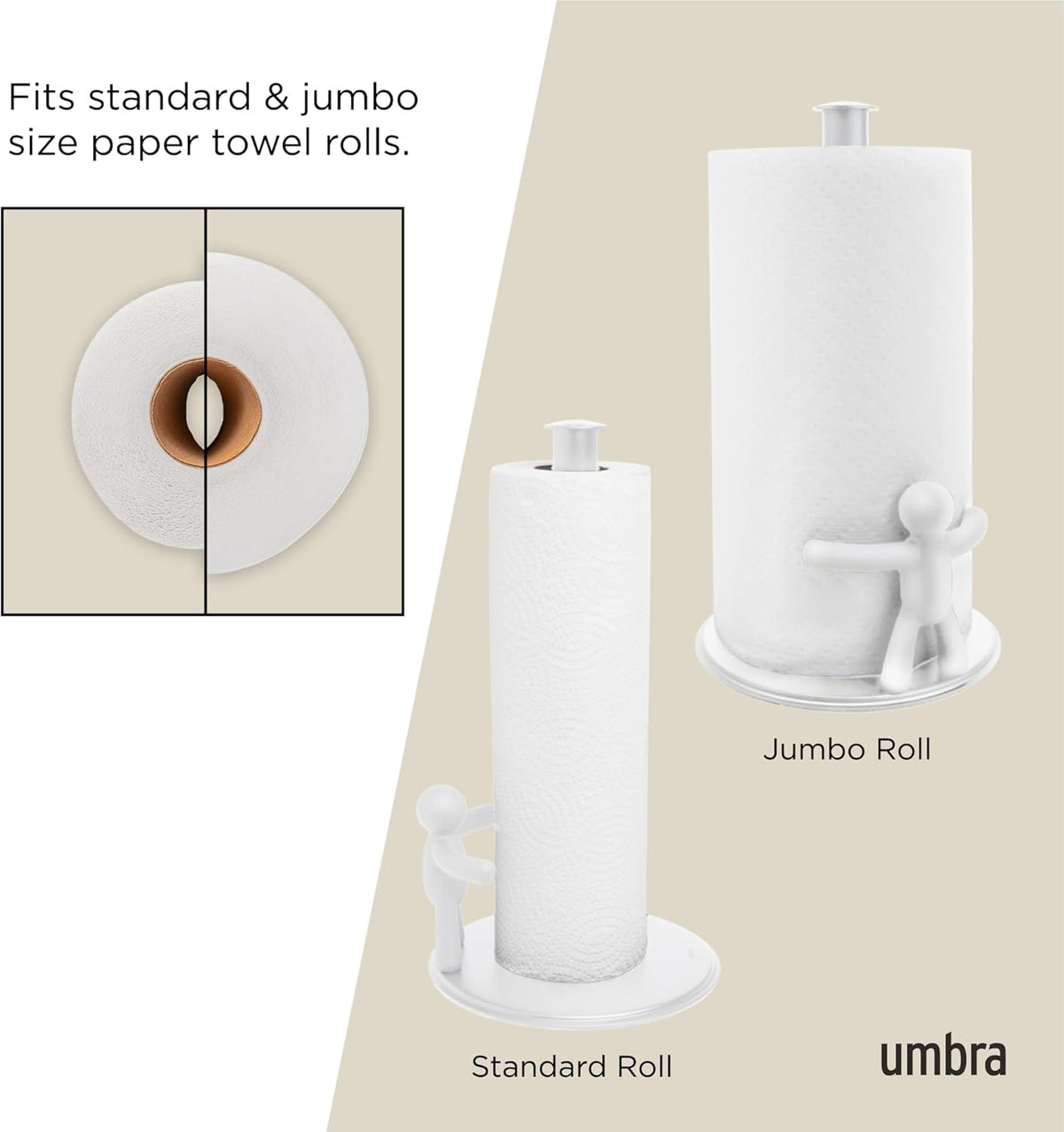 Umbra Buddy Countertop Paper Towel Holder, White