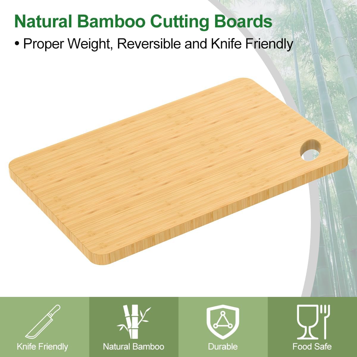 Wood Cutting Boards for Kitchen, 1 Pcs Chopping Board for Meat Vegetables Fruits- Small Bamboo Cutting Boards/Cheese Board/Serving Tray