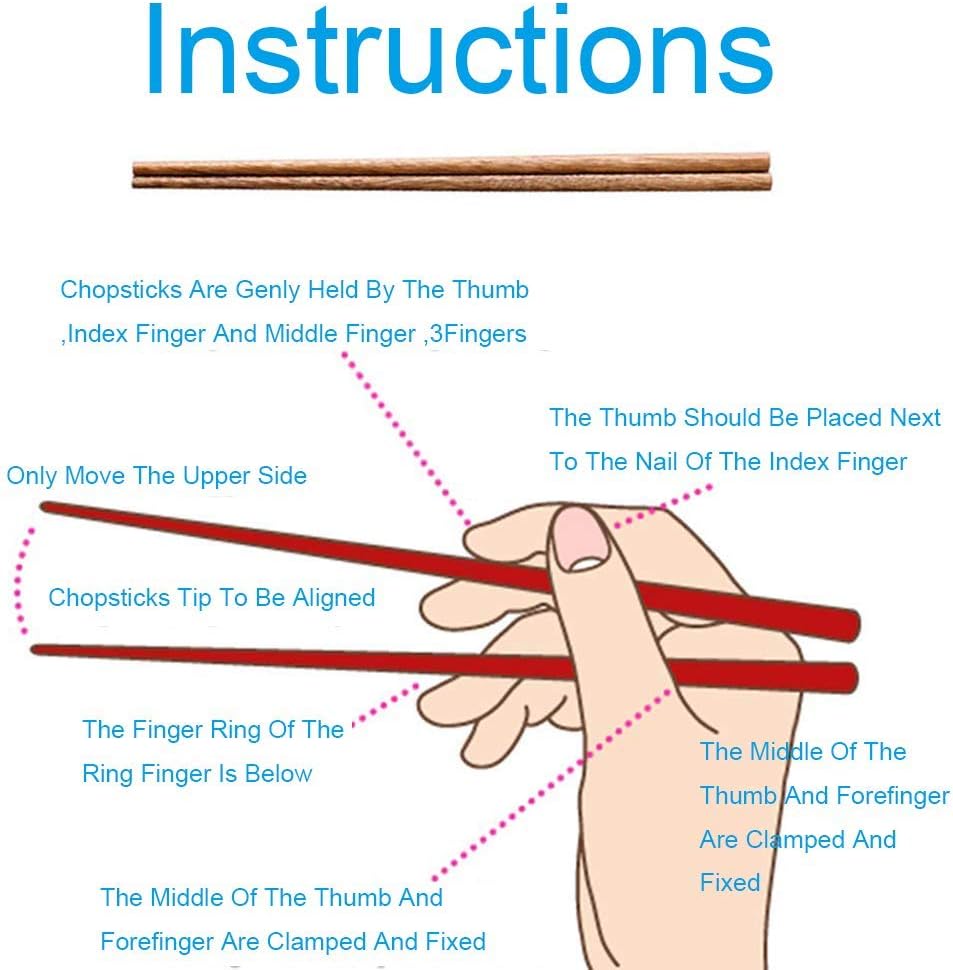 10-Pairs Wooden Chopsticks, Dishwasher Safe Chopstick,ReusableNatural Healthy, Chinese Classic Style for Kitchen, Dining Room, Gourmet, Noodles (9.8 Inch)