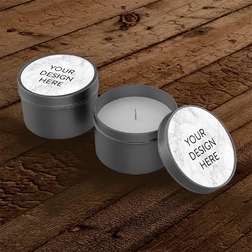 100 Custom Vinyl Stickers - Upload Your own Image, Text, Design, Logo - Personalized Logo Labels for Handmade, Packaging, Bottle, Jars, Candle, Brand Stickers (Silver Marble, 4x4)