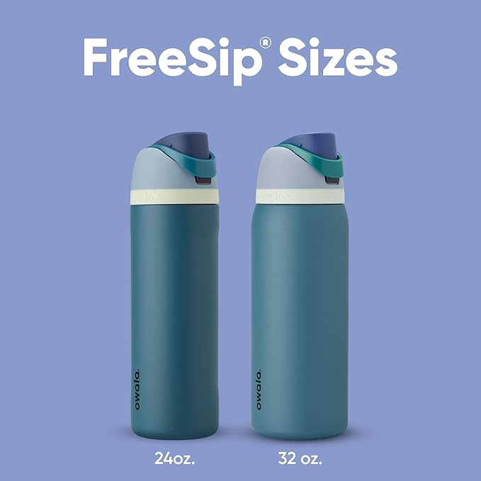Owala FreeSip Insulated Stainless Steel Water Bottle with Straw, BPA-Free Sports Water Bottle, Great for Travel, 32 Oz, Denim
