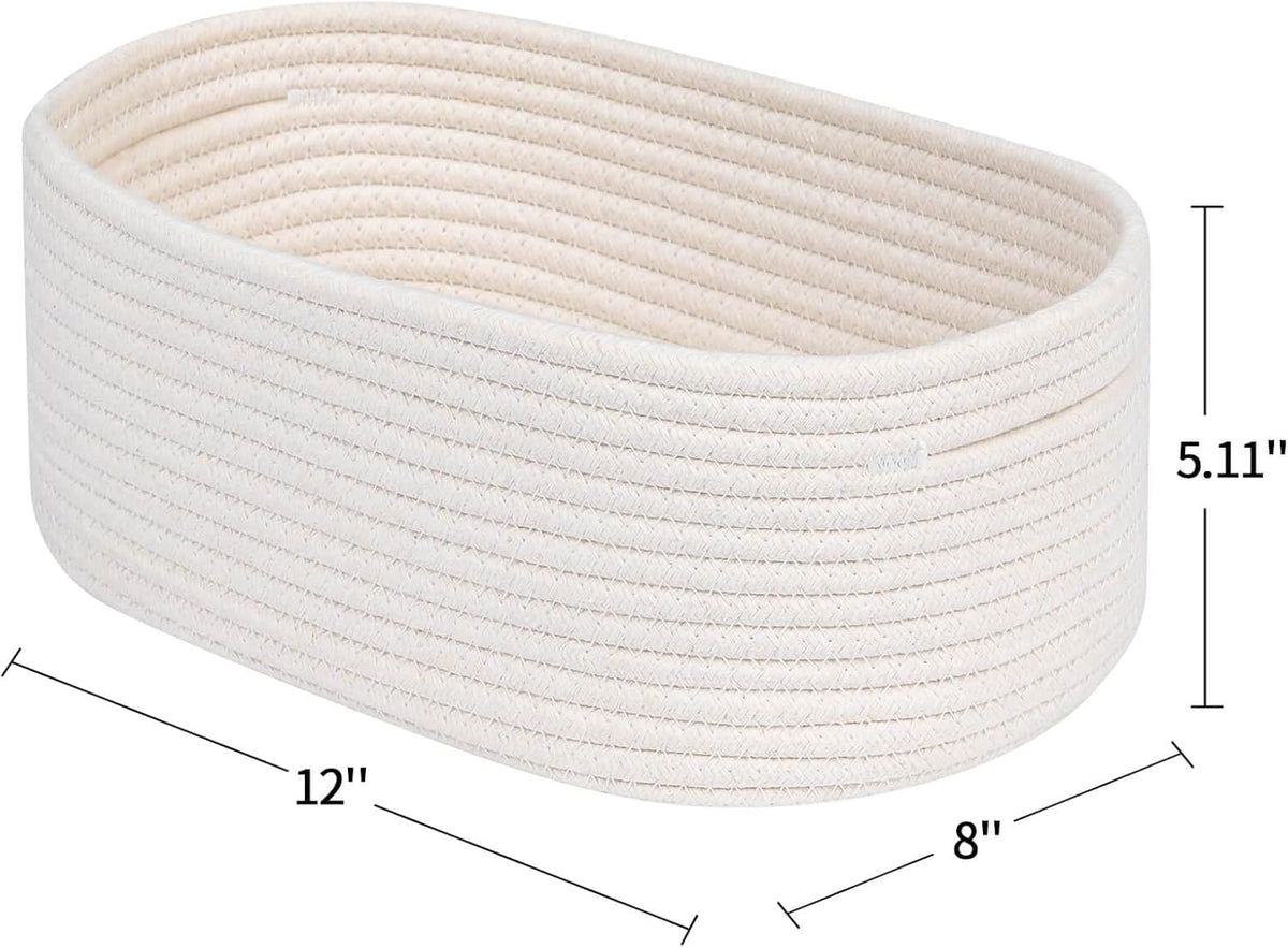CubesLand Cube Shelf Closet Storage Baskets Bins,Woven Basket for Organizing/Storage,Long-lasting &Skin-friendly Toy Storage Basket Bin,Stylish Room Decor Basket,Off White Cotton Rope Basket 2 Packs