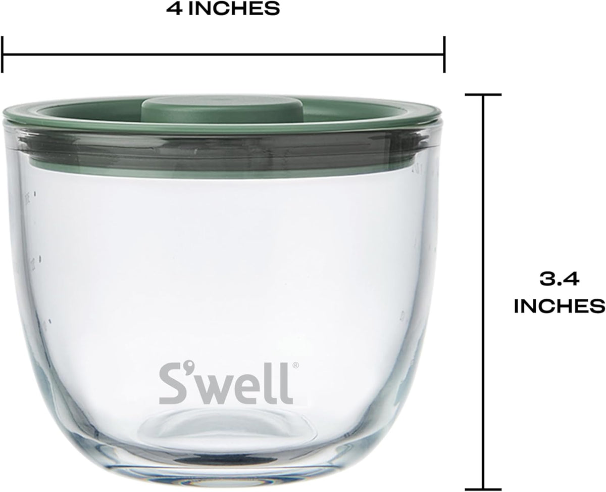 S'well 12oz Glass Prep Bowl Set of 4 For Easy Meal Prep, Vintage Pastels, Made From Durable Tempered Glass, Nests Inside 21.5oz