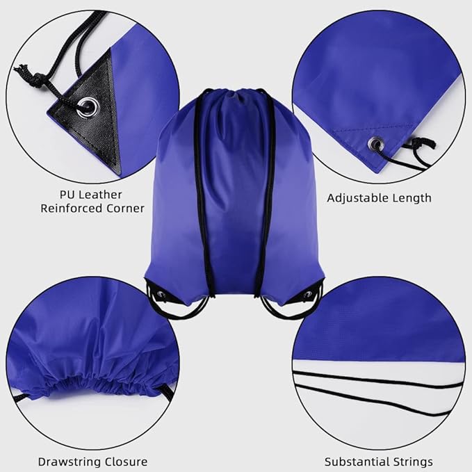 GoodtoU Drawstring Bags Bulk, 40 Pcs Cinch Gym Sackpack Drawstring Backpack for Women & Men, Blue