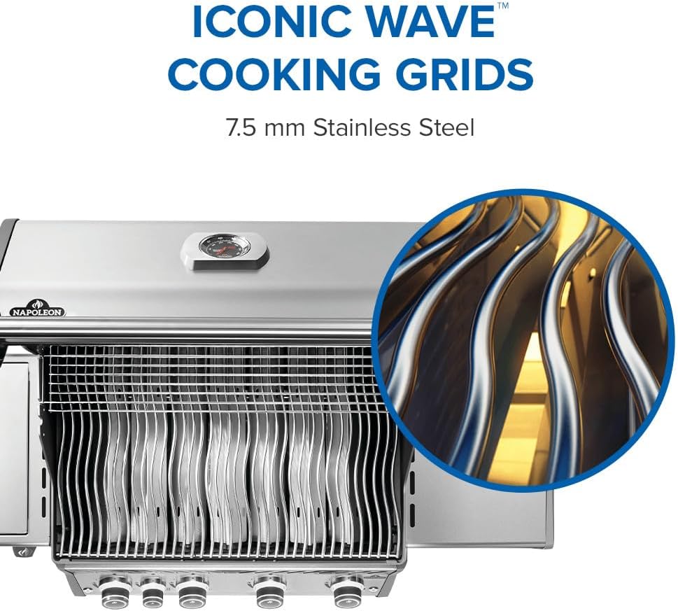 Napoleon Rogue PRO 525 Natural Gas Grill with Infrared Side Burner, Stainless Steel, Durable 5-Burner Gas Grill