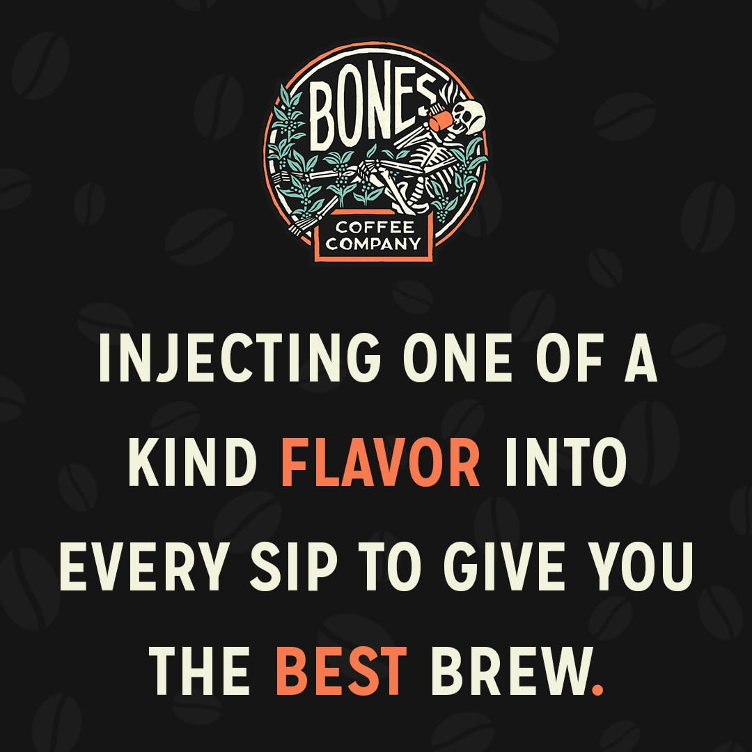 Bones Coffee Company Blackberry Cobbler Flavored Coffee Beans, Whole Bean Coffee Medium Roast Low Acid, Blackberry Cobbler Flavor (12 oz)