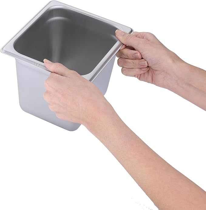 BIRDROCK HOME Stainless Steel Steam Table Pan - Hotel, Restaurant & Catering Supplies - 24 Gauge Steel, 2.6 qt Capacity - Meal Prep, Cooking, & Food Storage Container - 6" Depth, 1/6-Size (6 Pack)