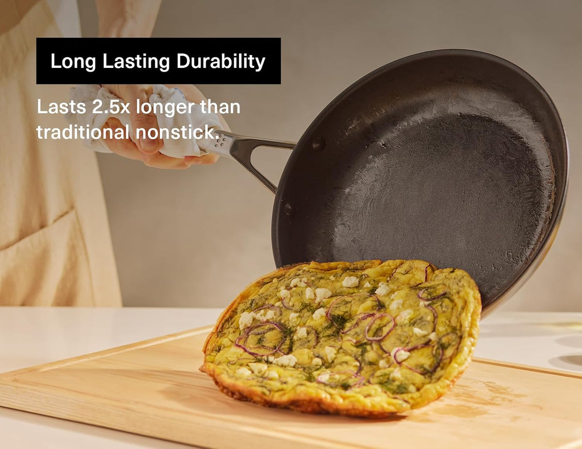 Misen Nonstick Frying Pan - Premium Skillet with PFOA-Free Coating - Ideal for Omelettes, Eggs, and Induction Cooking - Durable Aluminum Core, Warp-Resistant Design, and Oven-Safe to 450°F - 10"