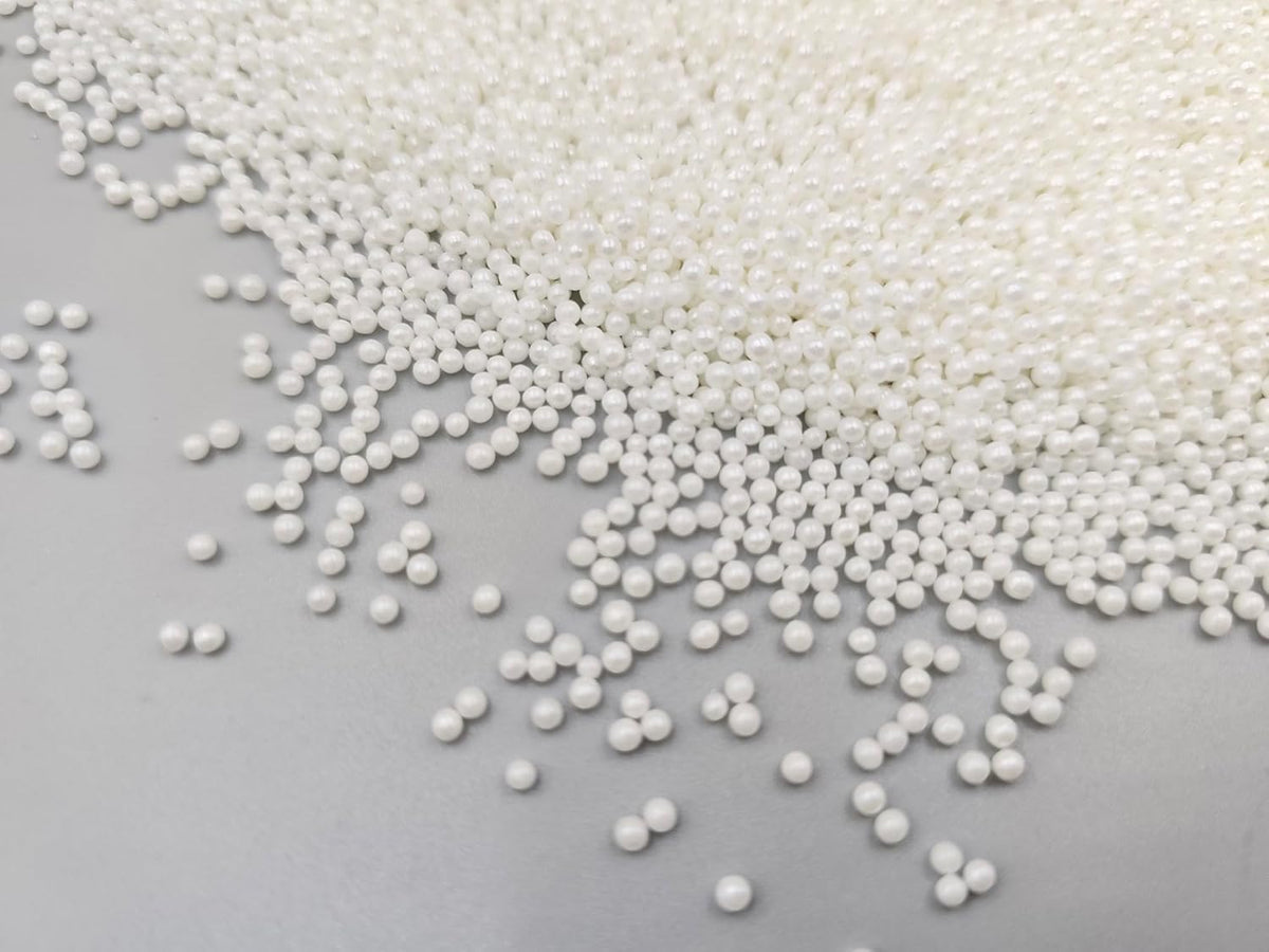 Edible White Pearl Sugar Sprinkles 4.23 oz, 2mm Nonpareils Candy Pearls Ideal for Baking,Cake and Cupcake Toppers,Cookie Decoration,Ice Cream Topping,Wedding Shower Valentines Halloween Christmas