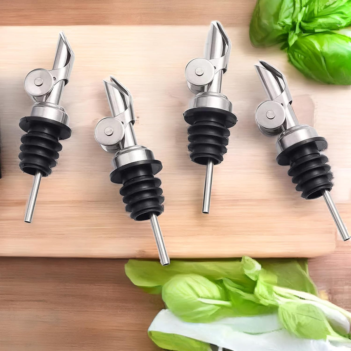 Pafuen Auto Liquor Pour Spout (4, Silver)