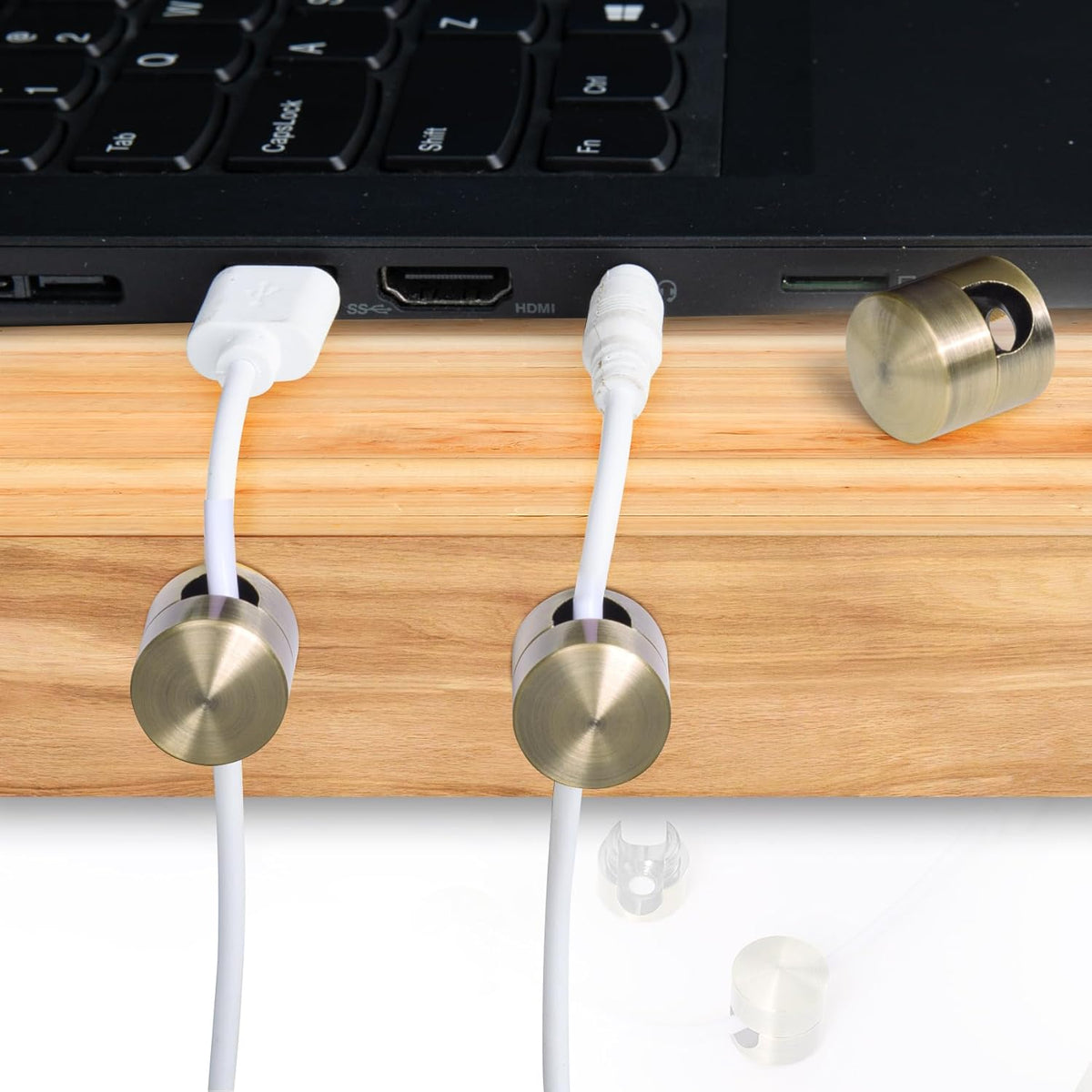 3 Sets Charger Holders for Cords, Antique Copper Color Adjustable Cable Anchor Holders, Adhesive Metal Cord Clips, Cable Management Wire Organizers for Desk, Office, Nightstand