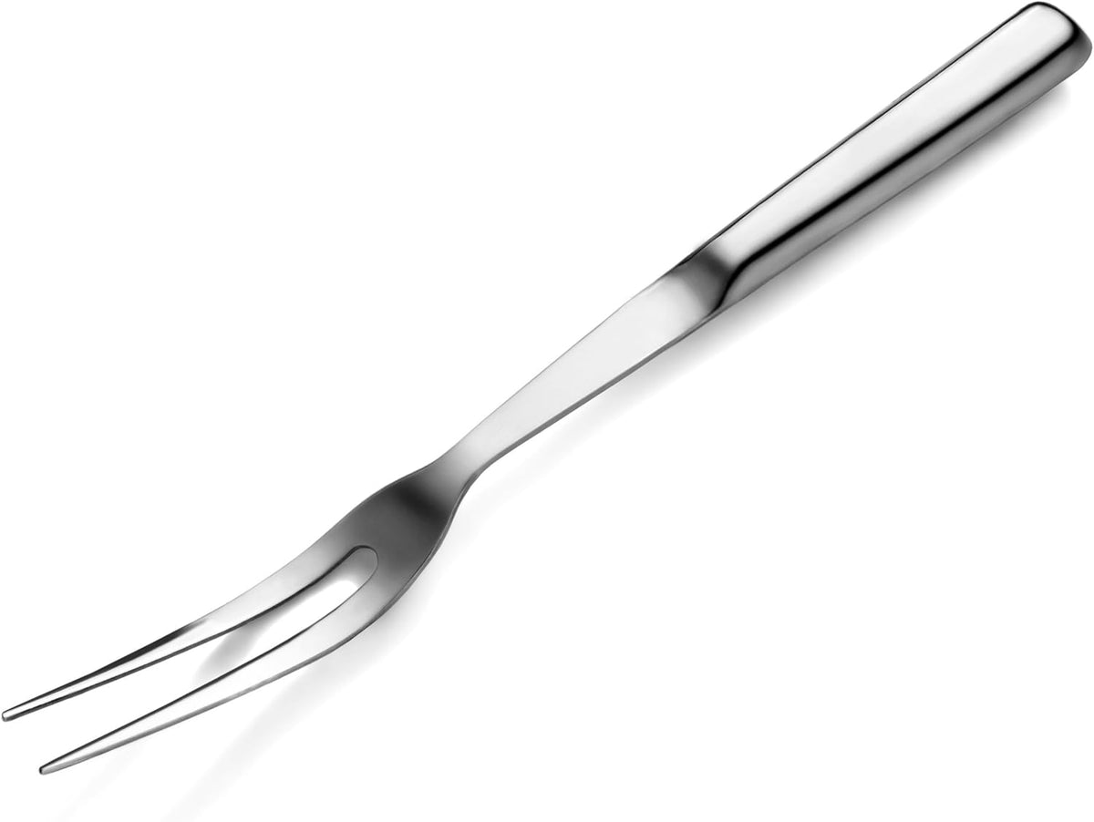 New Star Foodservice Hollow Handle Notched Serving Spoon (Silver, 2 Tine Pot Fork (11.5-Inch))