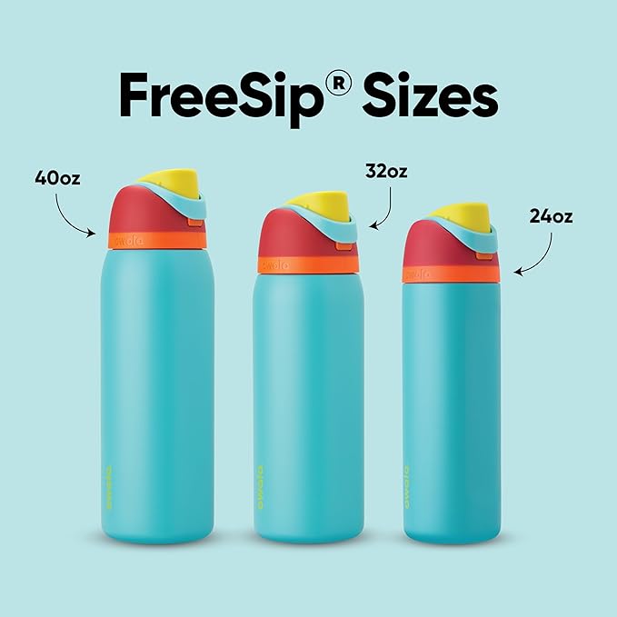 Owala FreeSip Insulated Stainless Steel Water Bottle with Straw, BPA-Free Sports Water Bottle, Great for Travel, 40 Oz, Summer Sweetness