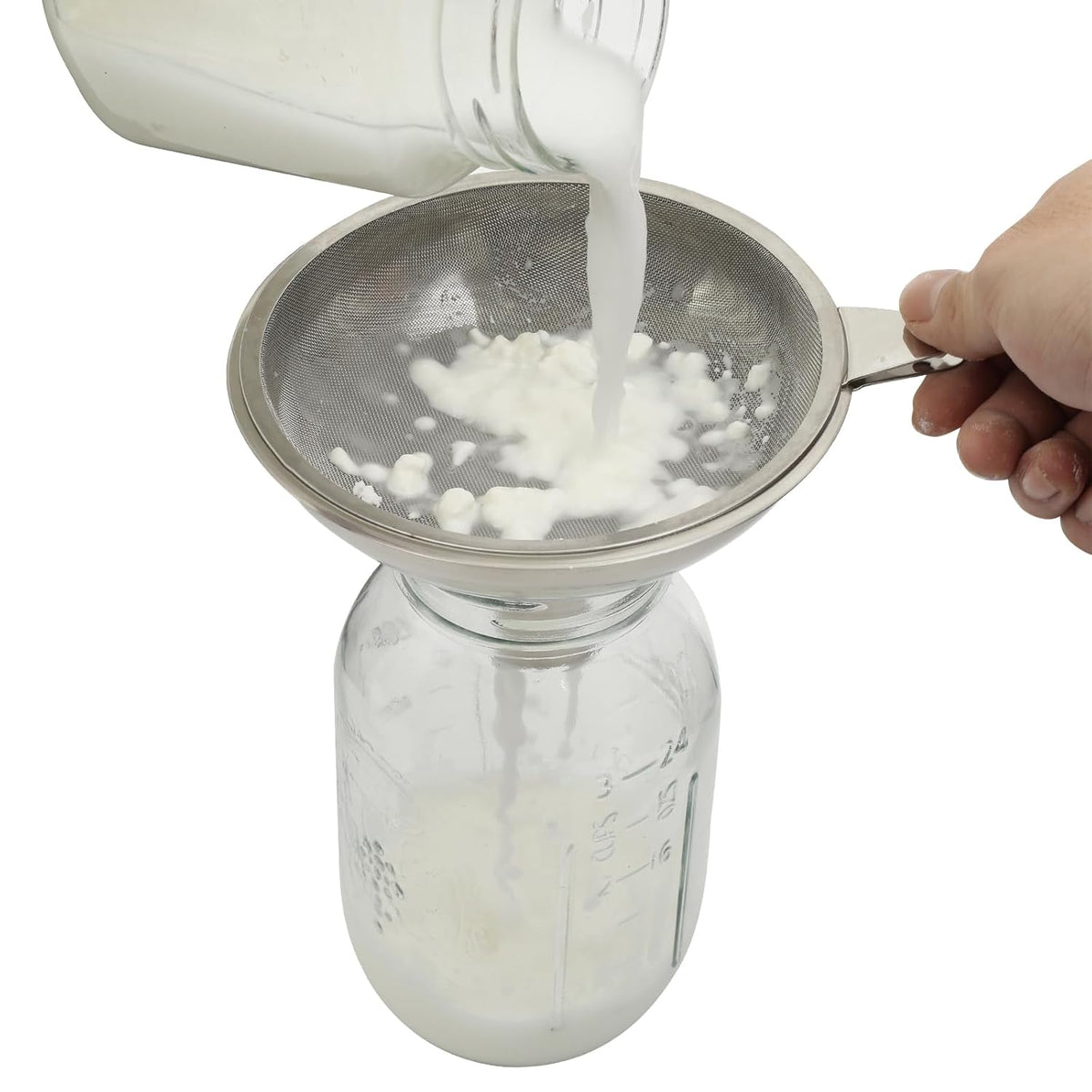 Stainless Steel Large Funnel with Filter (5.7 in. X 0.55 in. Mouth) and 50 Mesh Stainless Steel Food Filter for Bottle, Oil, Juice, Coffee, Honey, Milk