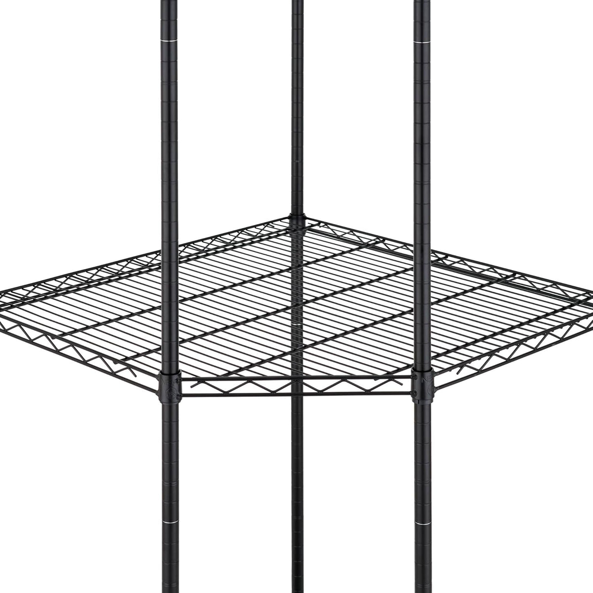 5-Tier Adjustable Wire Shelving with Wheels, Corner Wire Shelf Rack for Kitchen Organization, Garage Storage, 400 to 2000lb Capacity, NSF Certified, 27”x27 x18”x72”, Black