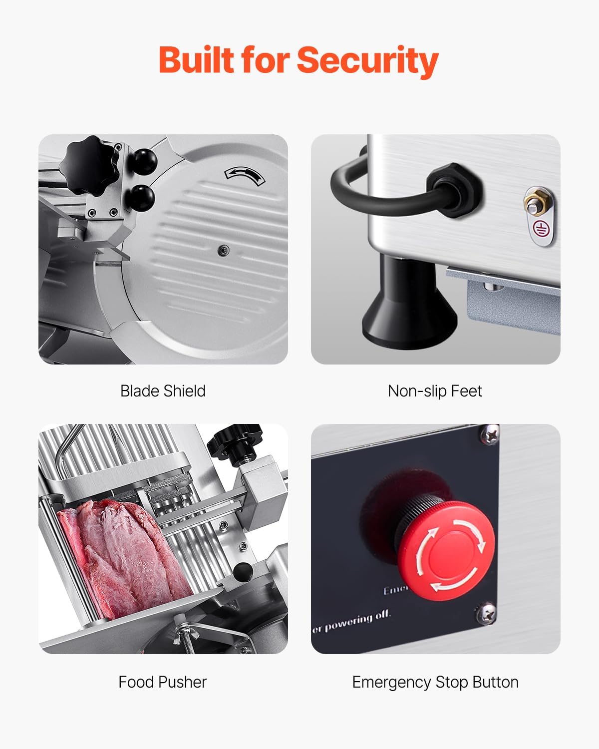 VEVOR Automatic Meat Slicer, 180W + 370W Deli Slicer with a 12 inch Premium 65Mn Blade, 0-0.3 inch Adjustable Thickness, Electric Food Slicer Machine for Meat, Vegetables, Hard Bread, and Cheese