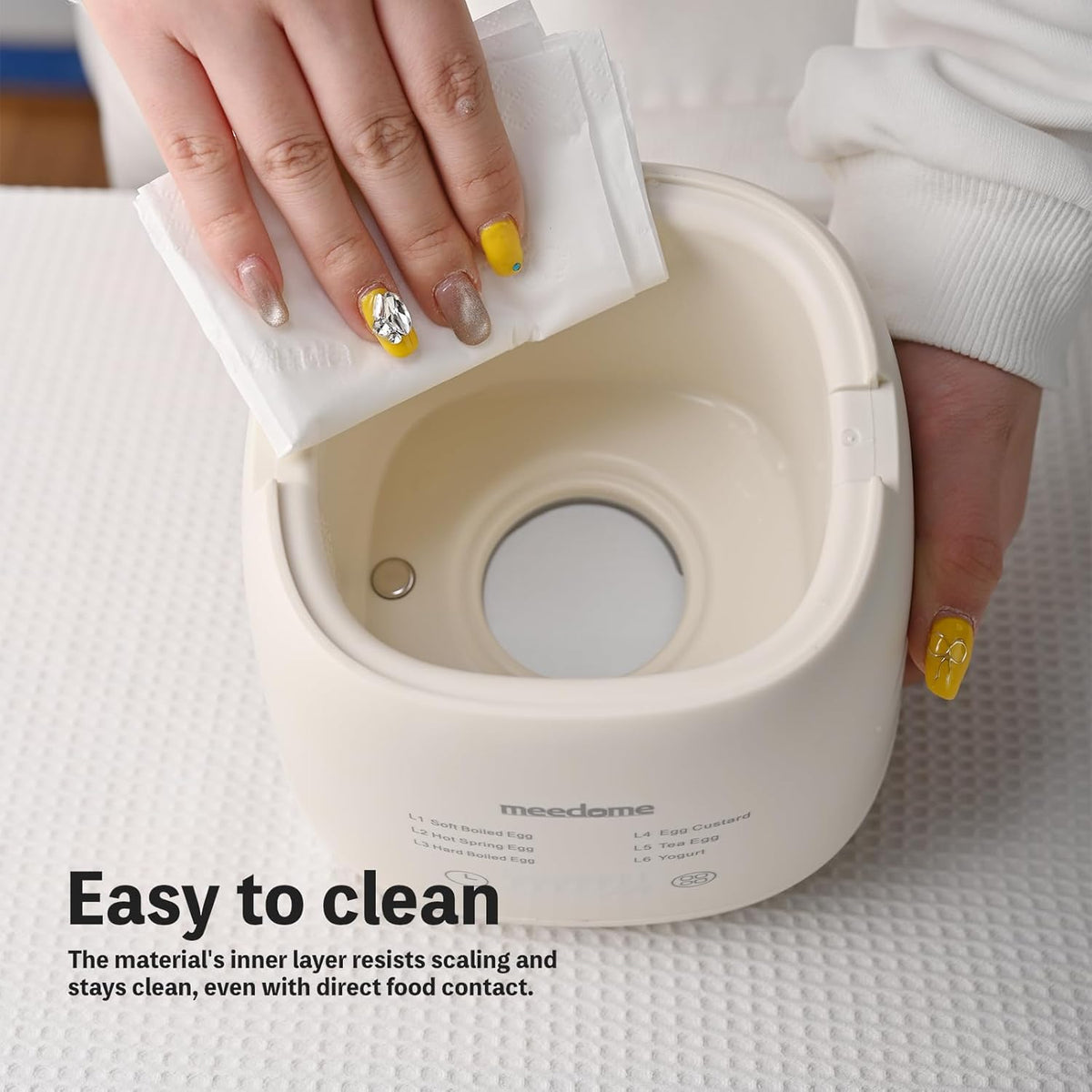 Electric Egg Cooker 6-in-1 with Auto Shut Off, Egg Steamer for Soft/Hard Boiled Eggs, Onsen Tamago, Tea Eggs, Custard, Yogurt Maker (BPA-Free Stainless Steel, Compact for Dorm/Keto Kitchen)