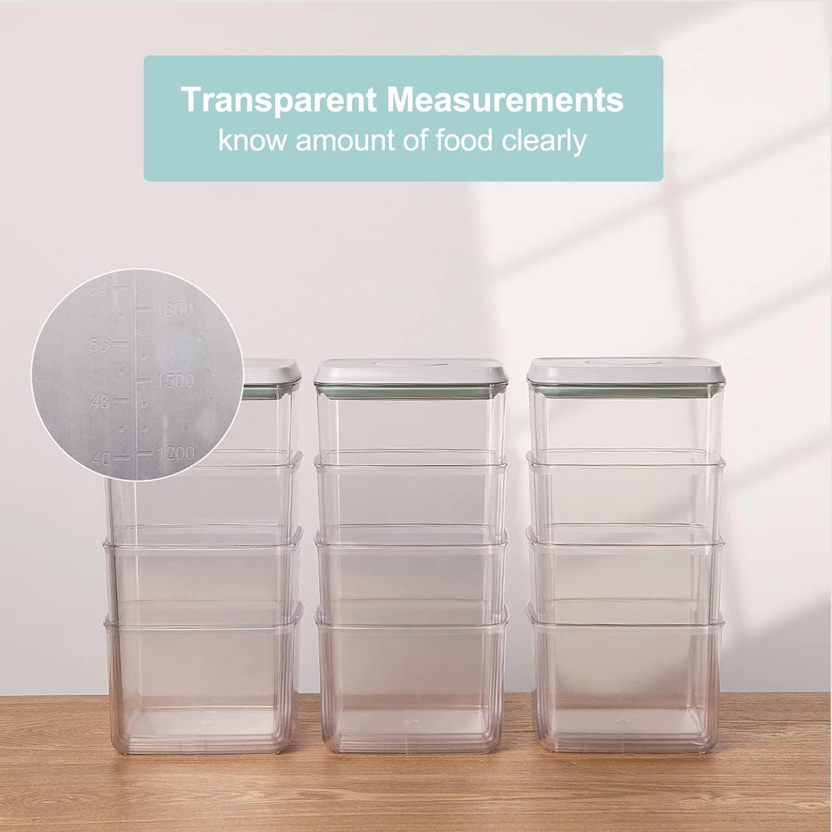 Pop Containers with Lids - Stackable Airtight Food Storage, Kitchen Pantry Storage Containers for Snacks Candy Salt Herbs Spices BPA-Free (12PCS (1.2 + 2.0 + 2.7 + 3.3 Qt) * 3)