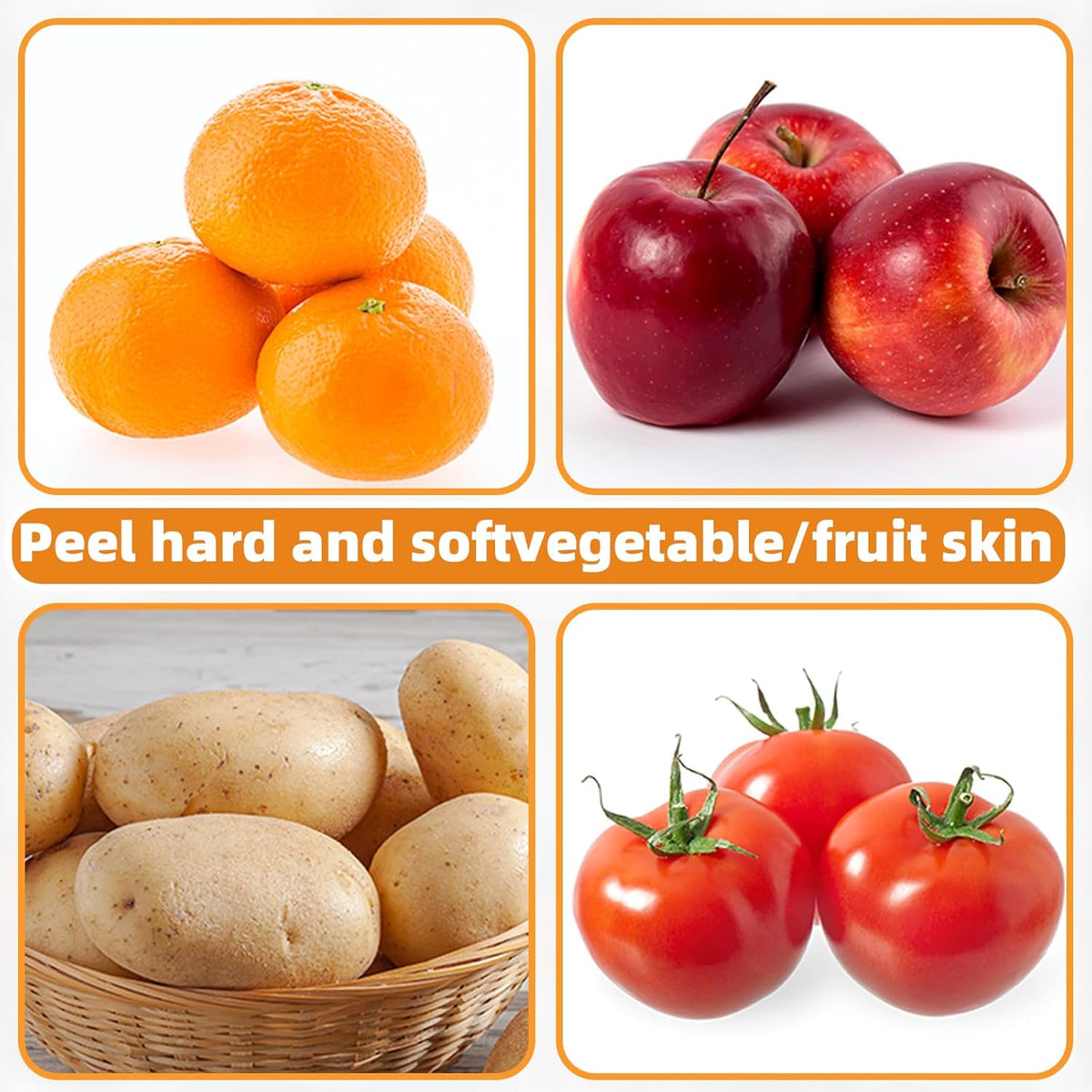Trez Treamer 4 Pack Vegetable Peelers for Kitchen, Super Sharp Wooden Potato Peeler Set for Apple Cucumber Carrot Fruit Potatoes Veggie Peeler Bulk with Stainless Steel Blade,Dishwasher Safe