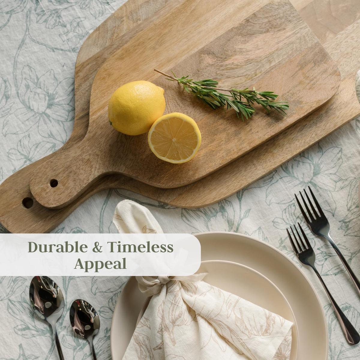 Wood Cutting Board 17x19 Handmade Serving & Chopping Board Paddle with Handle, Premium Home Decor Wooden Cutting Boards for Kitchen Display & Chopping, Light Wood