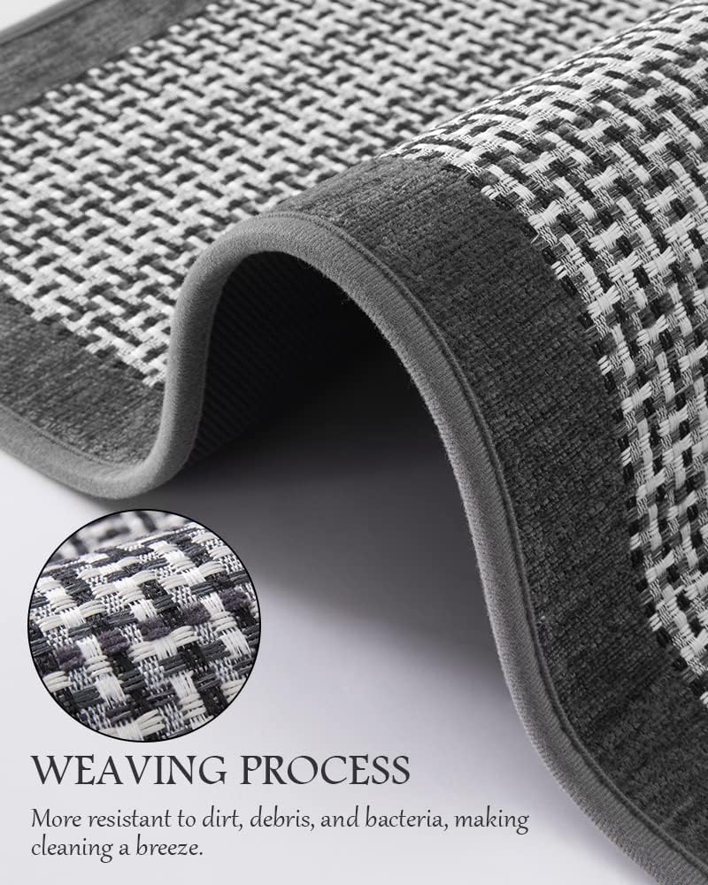 Kitchen Rugs and Mats Non Skid Washable - Non Slip Absorbent Kitchen Runner Rugs for Floor, Machine Washable Standing Mats for in Front of Sink,Laundry Room,Hallway(20"x70",Grey)
