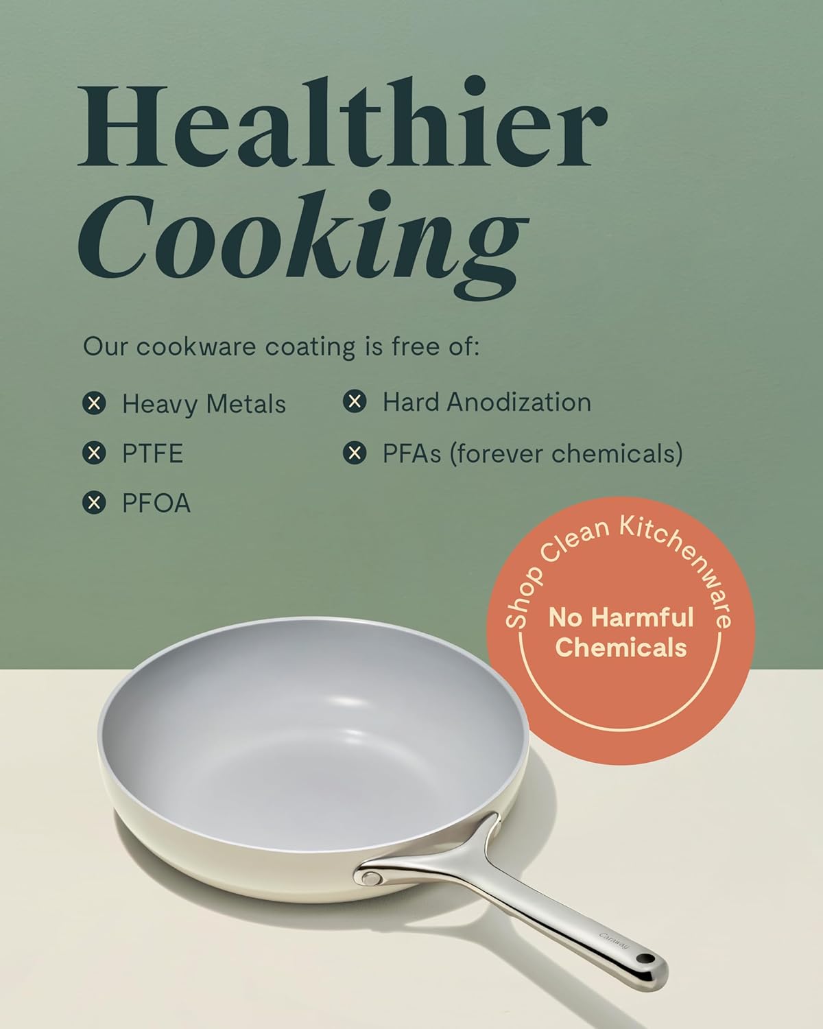 Caraway Fry Pan Duo - Nonstick Ceramic Frying Pan (8" & 10.5”) - Non Toxic, PTFE & PFOA Free - Oven Safe & Compatible with All Stovetops (Gas, Electric & Induction) - White