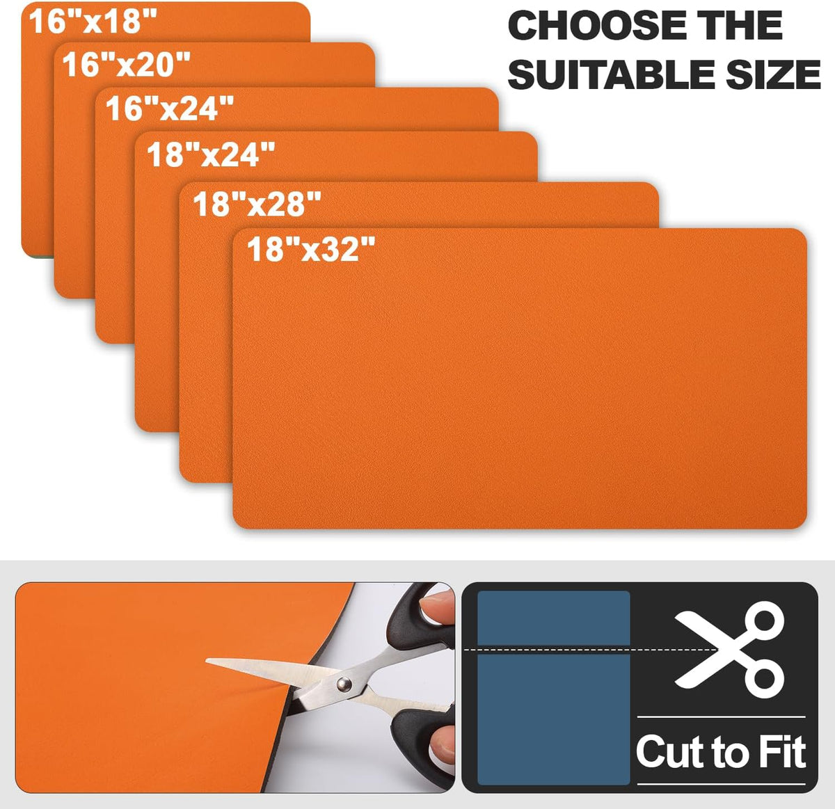 Dish Drying Mat for Kitchen Counter | Coffee Bar Mat for Countertops | Heat Resistant Drainer Mat with Non-slip Rubber Backed | Hide Stain Kitchen Absorbent Draining Mat | Orange 18"x28"